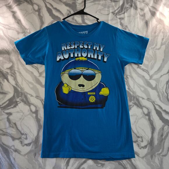 "Respect my Authority" South Park T-Shirt Blue Size S - Picture 2 of 4